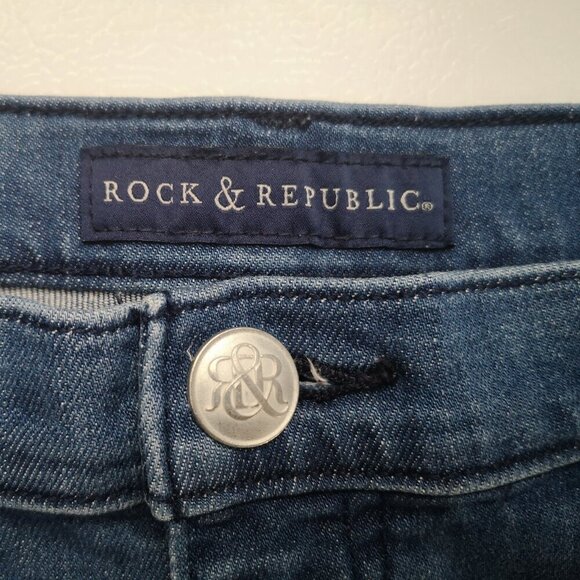 Rock & Republic Ladies Size 14 Pixie Cut Off Denim Shorts w/ Embellishments - Picture 3 of 11
